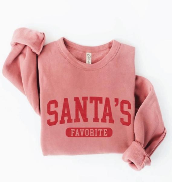 Santa's Favorite Graphic Sweatshirt (Mauve)