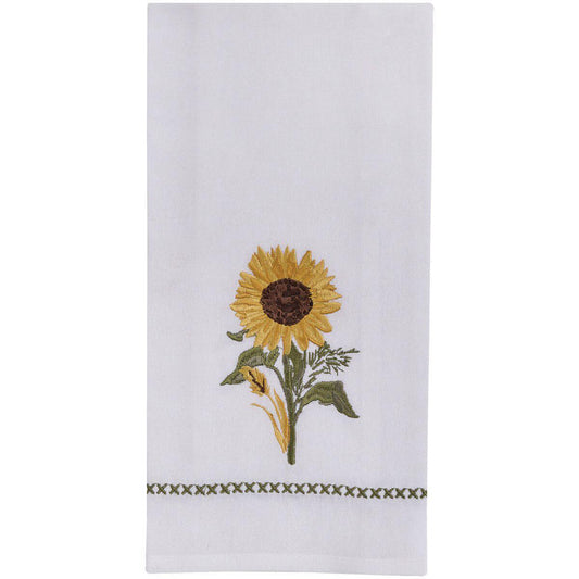 Park Design Gold Sunflower Dishtowel Embroidered