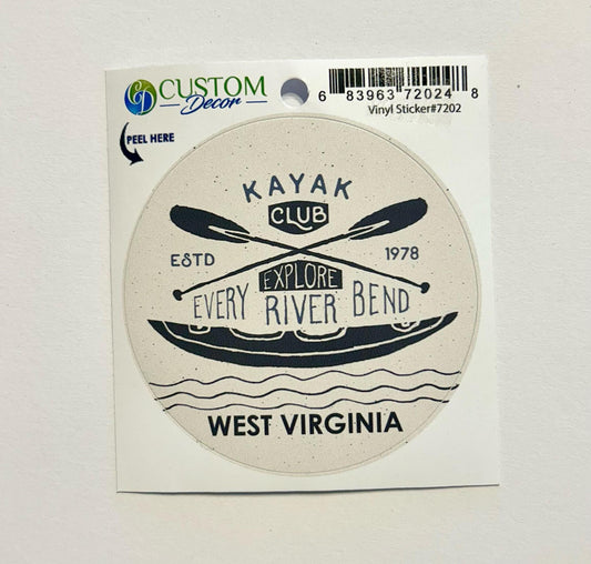 Vinyl Sticker (Kayak Club WV)