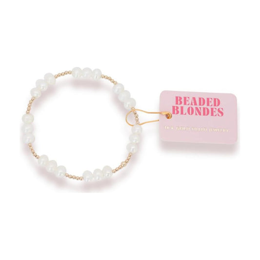 Beaded Blondes ILY Coastal Pearl Bracelet in Gold