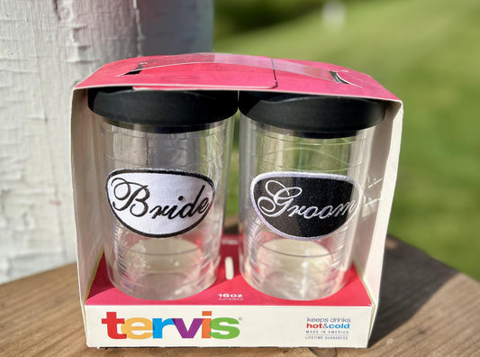 Tervis 16 oz Tumbler (Set of 2- Bride & Groom)