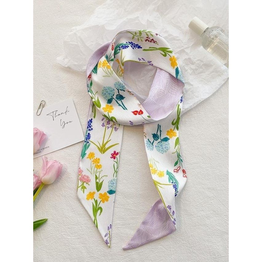 Soft Silky Skinny Twilly Scarf Necklace Wrap