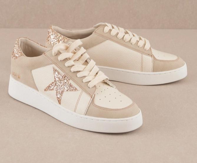 The Liberty Beige | Glitter Star Sneaker