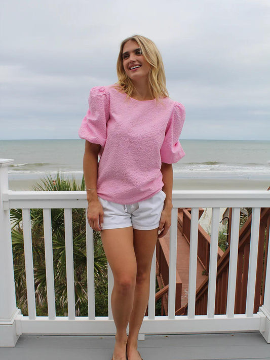 Simply Southern Eyelet Blouse (Light Pink)