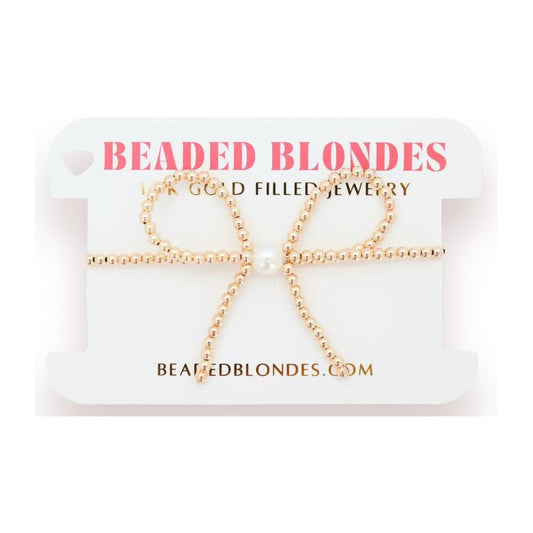 Beaded Blondes Gold Bow Bracelet