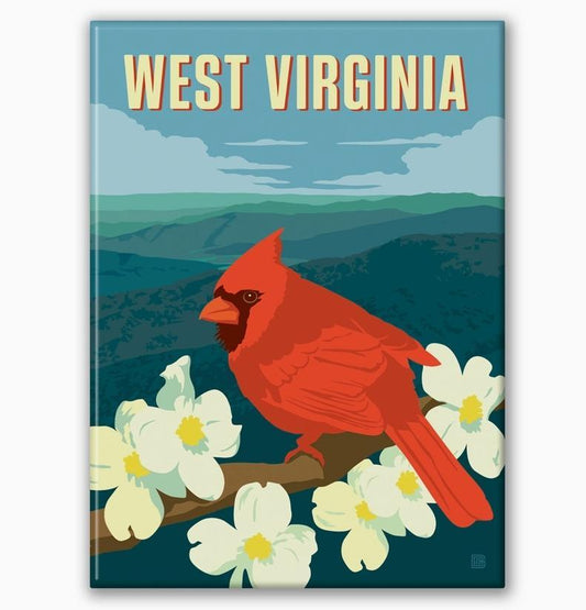 West Virginia Cardinal Magnet