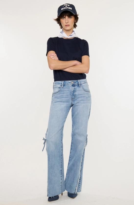 KanCan Mid Rise Wide Flare Jean