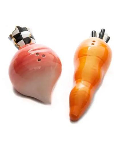 Mackenzie-Childs Carrot and Beet Salt & Pepper Set