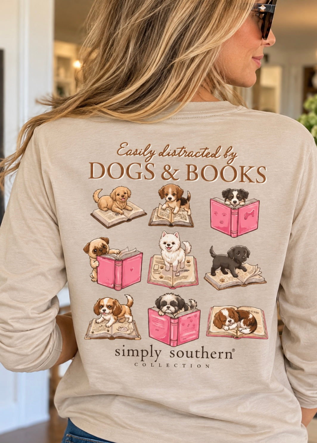 Simply Southern Long Sleeve Dogs & Books Tee