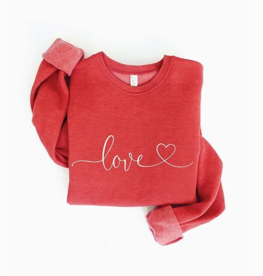 Love Graphic Sweatshirt (Cranberry Heather)