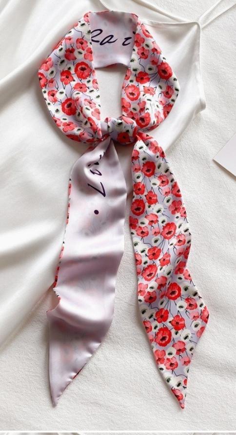 Soft Silky Skinny Twilly Scarf Necklace Wrap