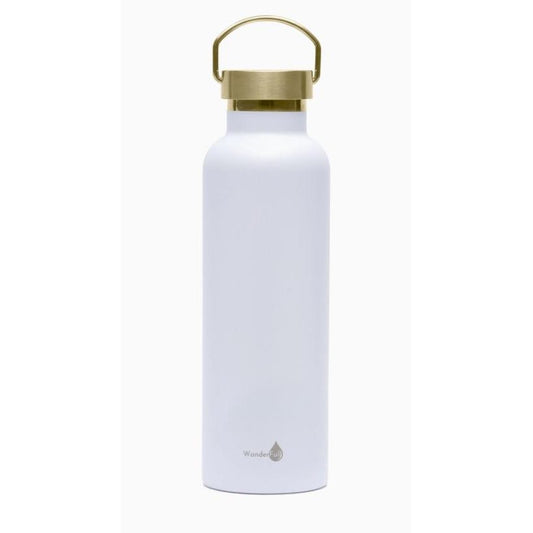 White with Gold Top Insulated Water Bottle- 1000 ml/34 oz