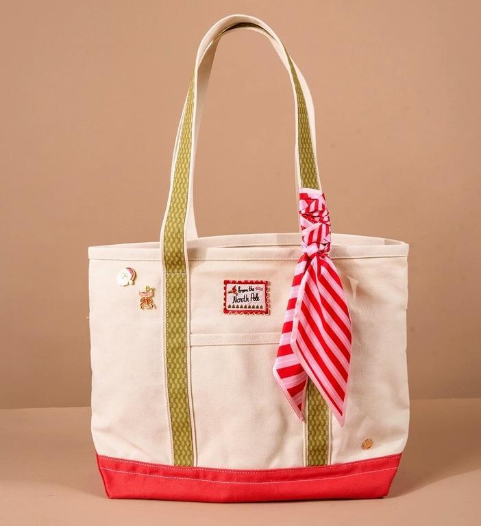 The Darling Canvas Tote Bag Peppermint Stripes