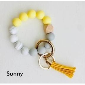 Bangle Keychain | Silicone Wristlet Key Ring | Bead Bracelet