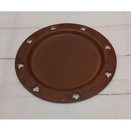 Mini Tin Plate/ Candle Plate with Star Cutout