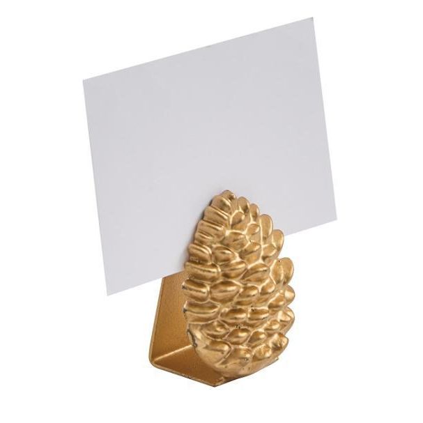 Patricia Heaton Home Pinecone Placecard Holder (Gold)