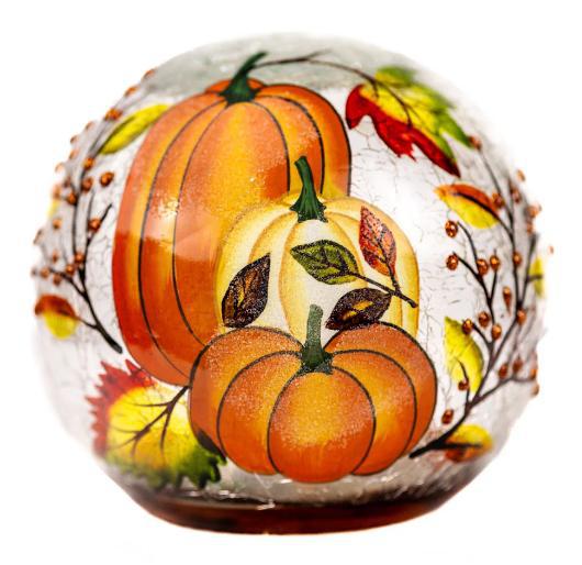 Harvest Pumpkin - Crackle Glass Orb