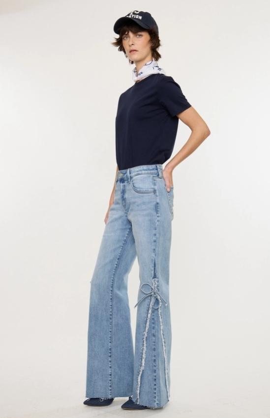 KanCan Mid Rise Wide Flare Jean