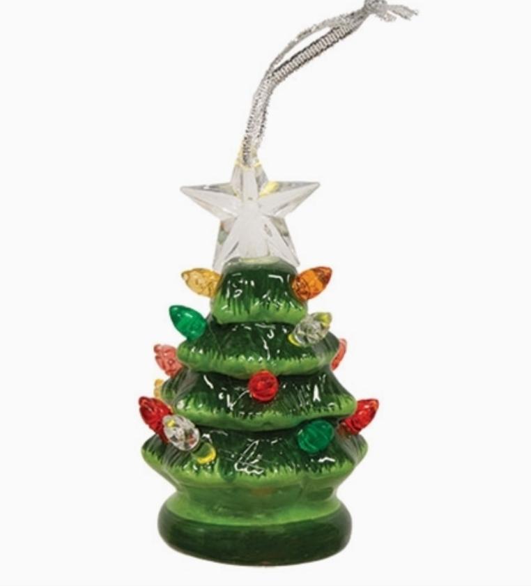 Ceramic Tree Glow Ornament - 3 Assorted
