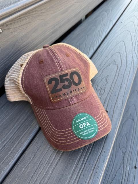 1762 Wine & Brew Legacy Burgundy Mesh 250 America Leather Patch Hat