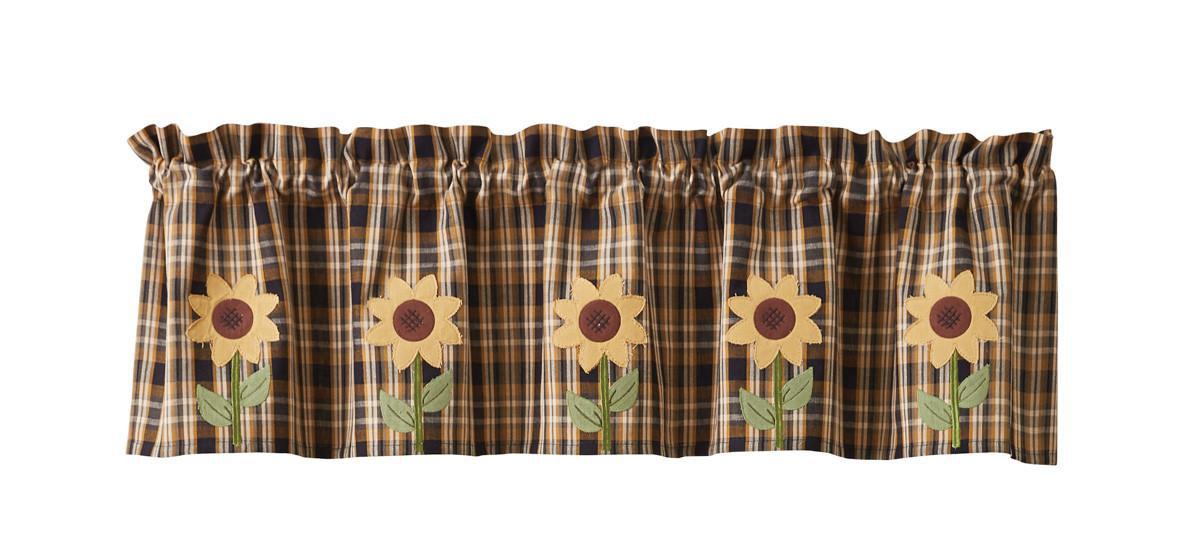 Park Design Sunflower In Bloom Lined Applique Valance