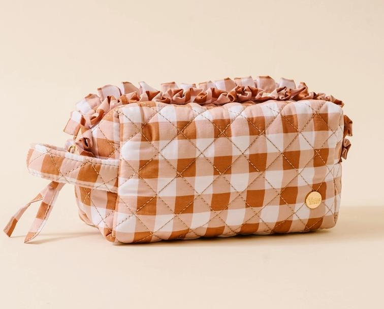 The Darling Effect Essentials Quilted Cosmetic Pouch Maple Gingham