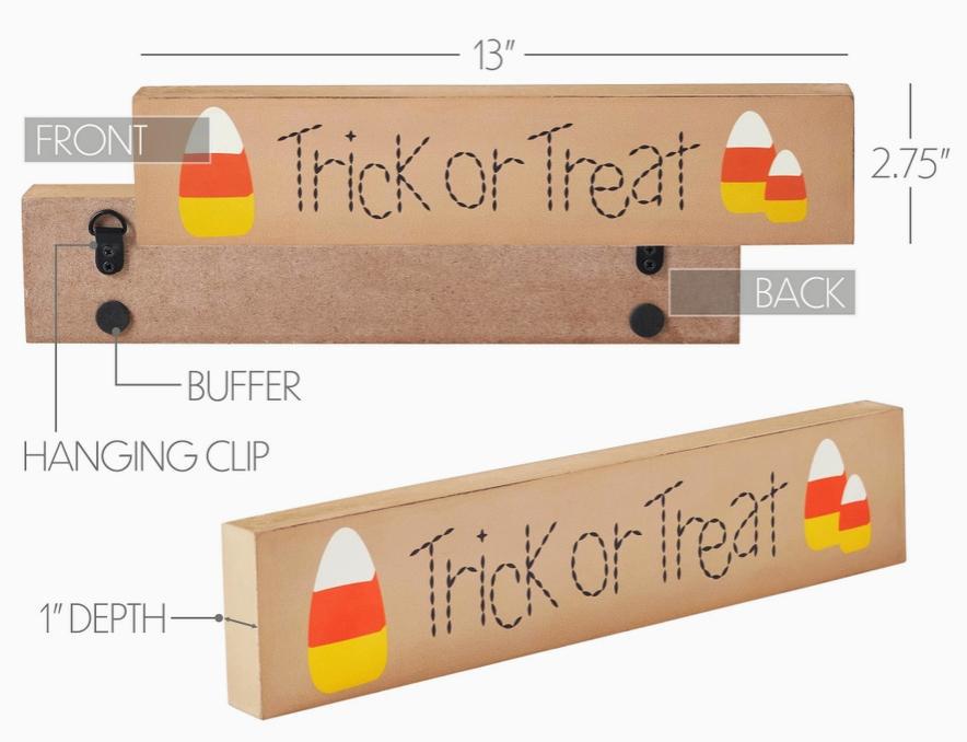 Trick or Treat Candy Corn MDF Sign