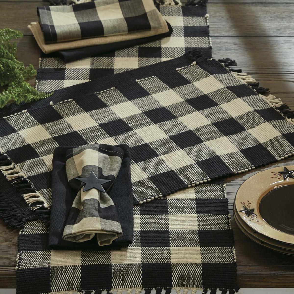 Park Design Wicklow Check Yarn Placemat (Black)