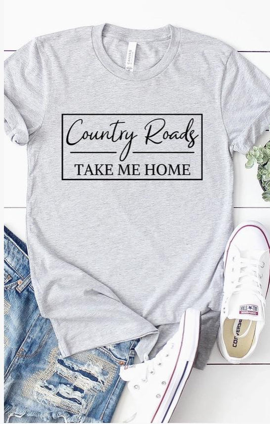Country Roads Take Me Home Tee (Athletic Heather)