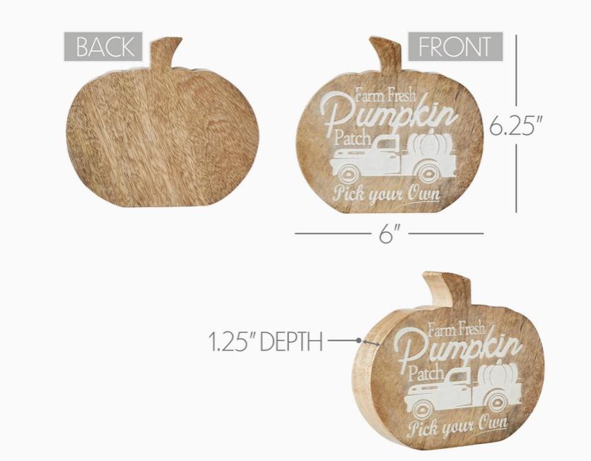 Farm Fresh Pumpkin Patch Pumpkin Shaped Wood Decor