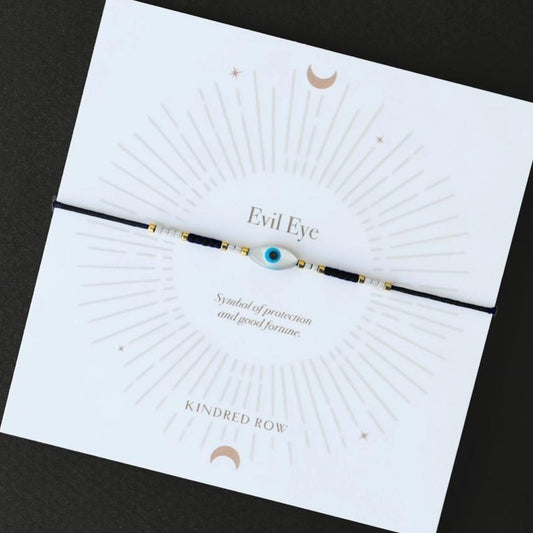 Evil Eye Corded Bracelet (Black)