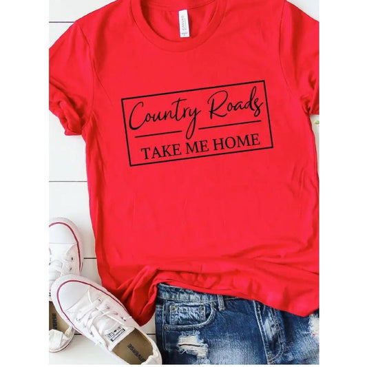 Country Roads Take Me Home Tee (Canvas Red)