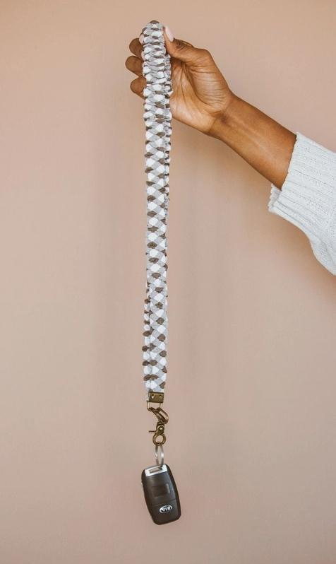 Brown Checkered Lanyard