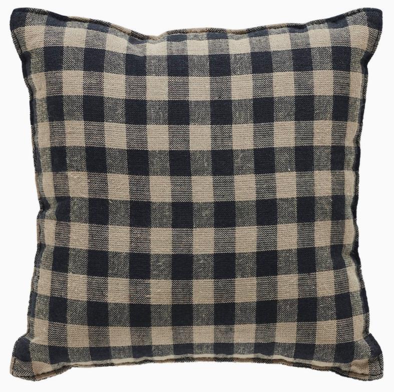 Black Check Star Pillow