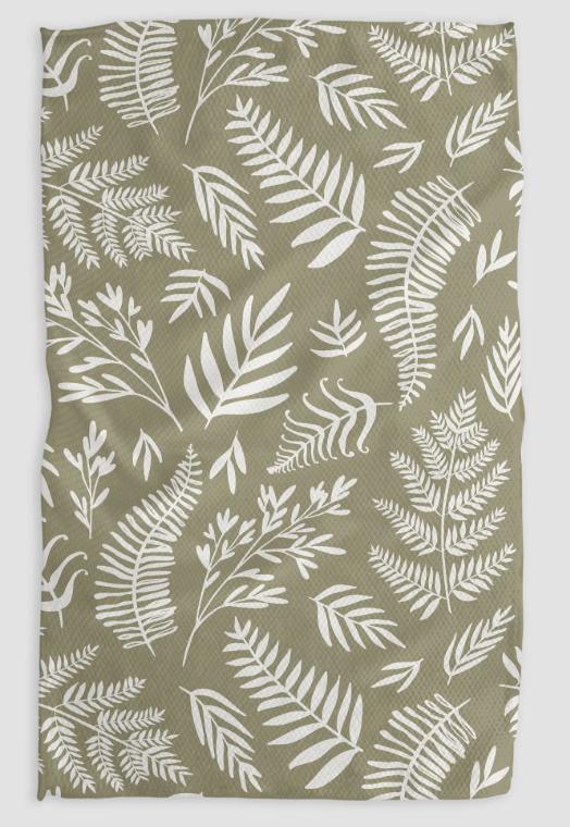 Geometry Kitchen Tea Towel Olive