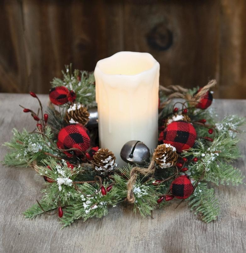 Buffalo Gingham Country Holiday Wreath 12"