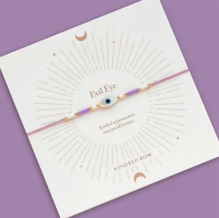 Evil Eye Cord Bracelet (Lavender)