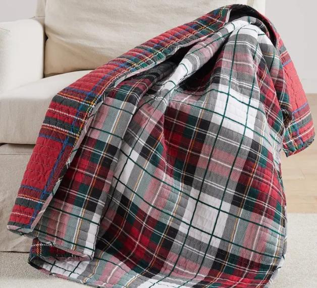 Spencer Plaid Quilted Throw Blanket