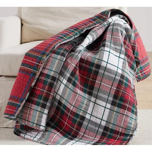 Spencer Plaid Quilted Throw Blanket