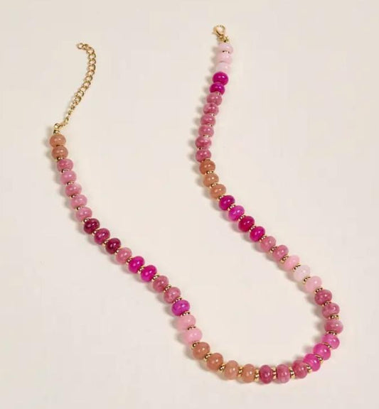 Stone Candy Necklace–Pretty Pinks