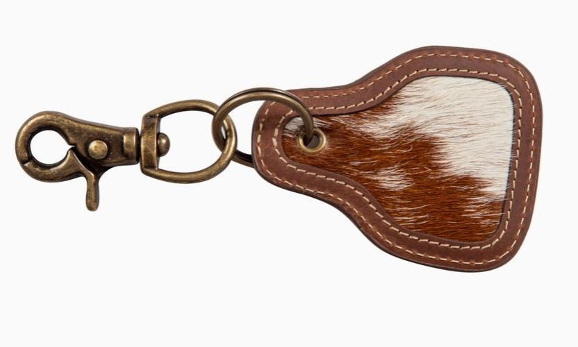 Myra Pony Brook Key Fob in Brown & White