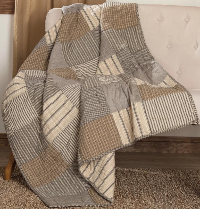 Sawyer Mill Charcoal Block Quilt Throw (50x60)