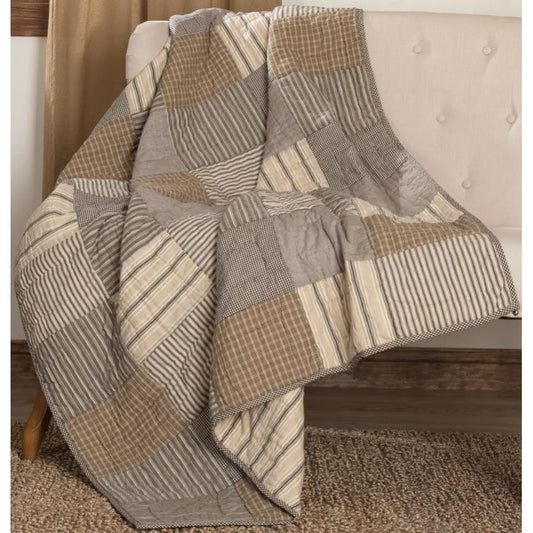 Sawyer Mill Charcoal Block Quilt Throw (50x60)