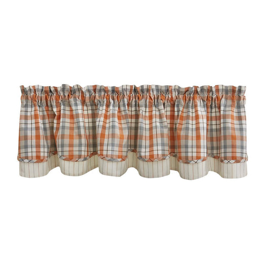 Apricot & Stone Lined Layered Valance