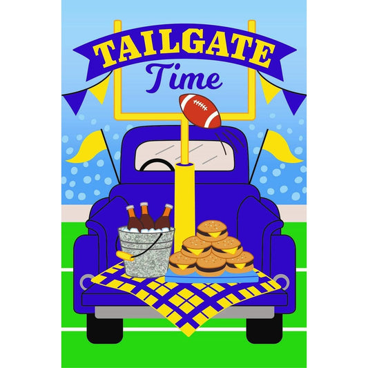 Applique Garden Tailgate-Purple/Gold