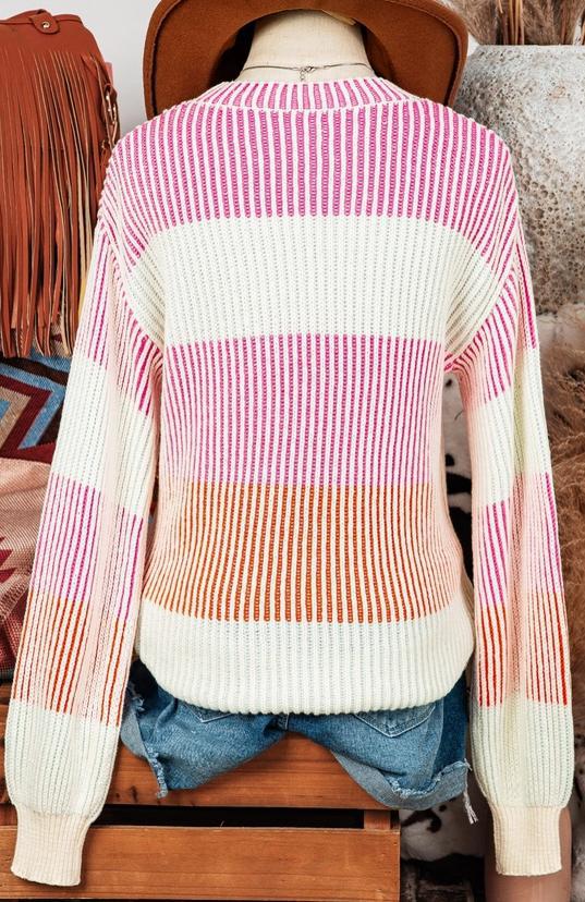 Pink Striped Sweater