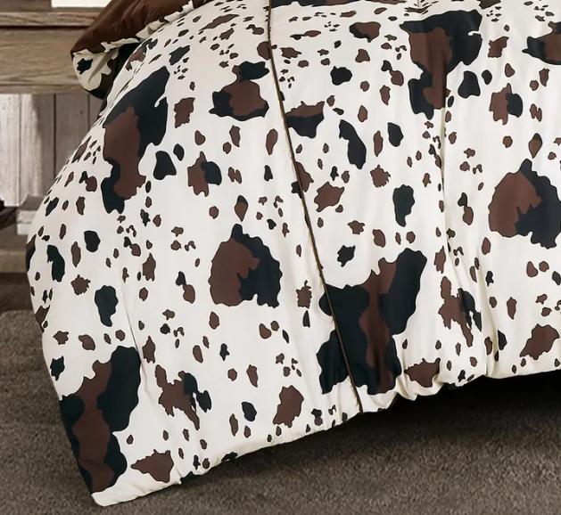 Rustic Cowhide Lodge Comforter Set