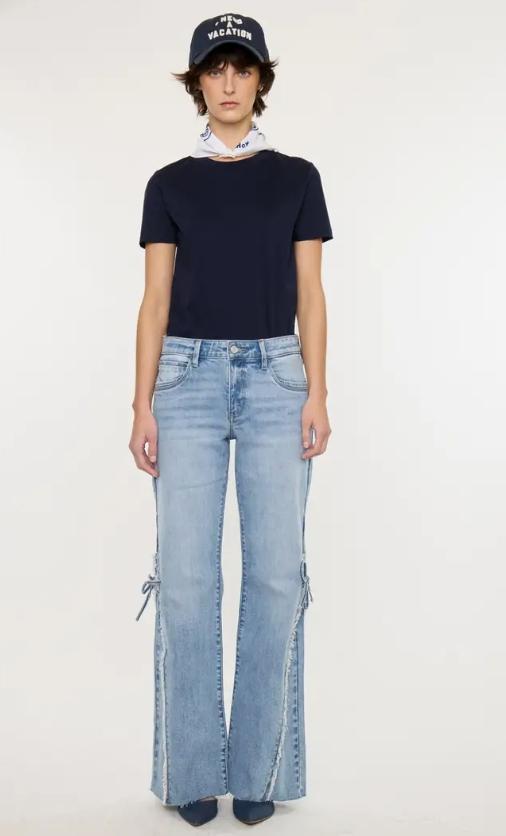 KanCan Mid Rise Wide Flare Jean