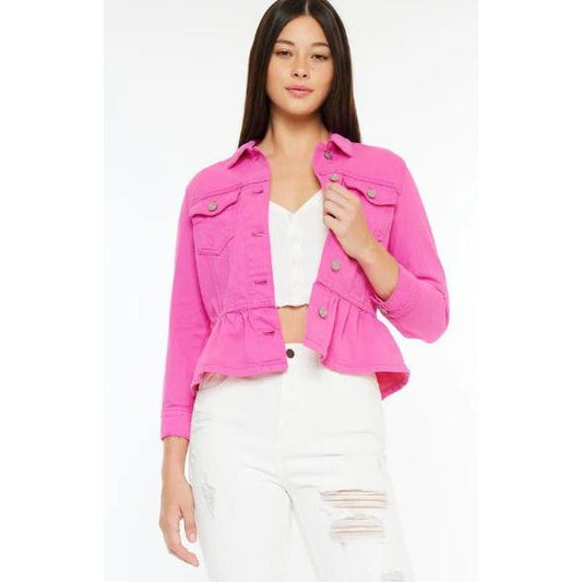 KanCan Marilou Peplum Denim Jacket