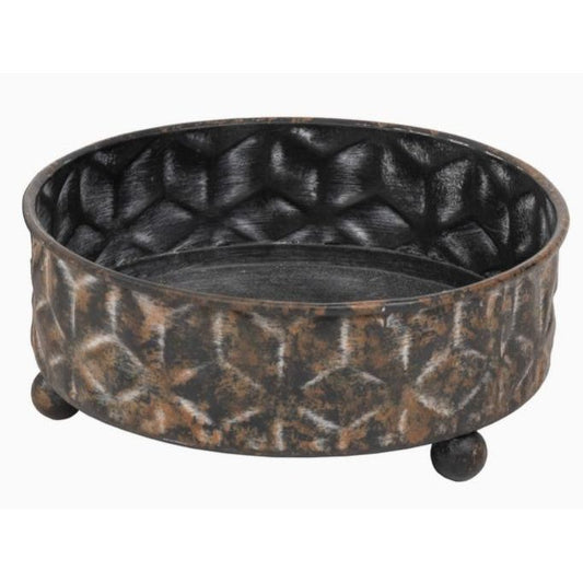 Small Embossed Metal Decorative Dish